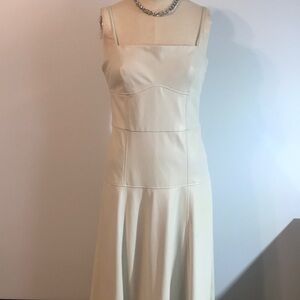 Zara Cream Square Neck Sleeveless Sundress. Pleather size medium